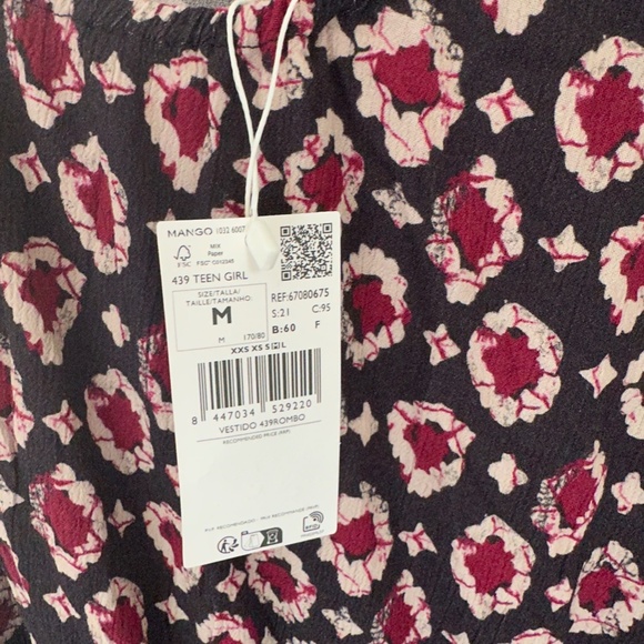 MANGO Teen Printed Asymmetrical Dress — Size Teen Medium - Picture 4 of 7